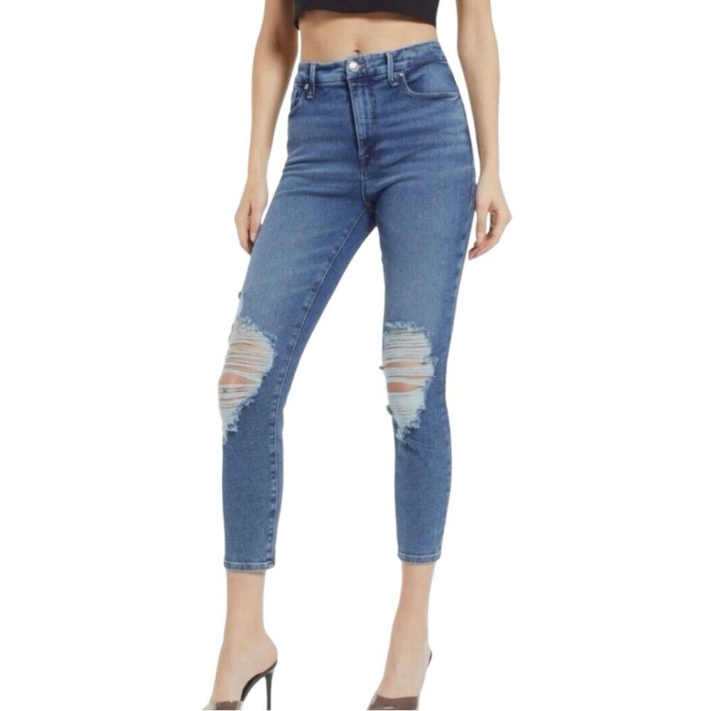 NWT Good American Good Waist Crop Skinny Jean Shadow Pocket Sz 2/26 Retail $159 - Picture 3 of 7